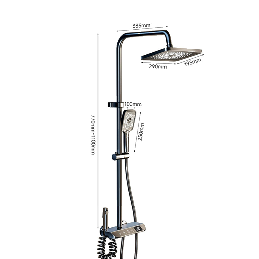 Duschsystem mit Thermostat, LED Digitalanzeige Mischbatterie
