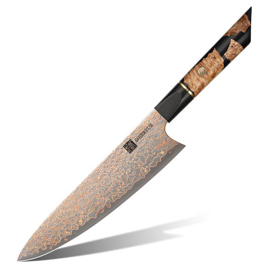 33 Lagen Kupfer Damast Messer 8" ca. 20cm