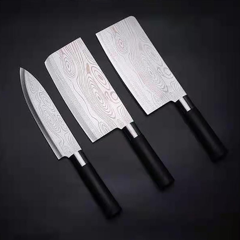 3 Profi Küchenmesser Set Edelstahl Damaskus Muster
