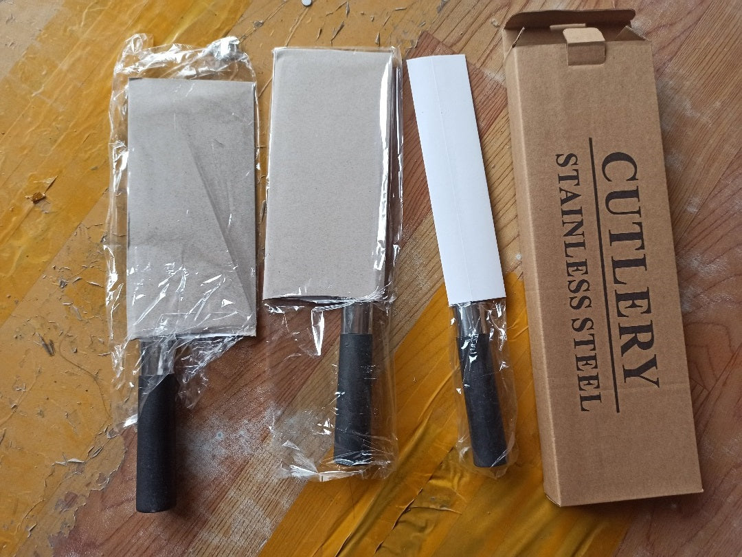 3 Profi Küchenmesser Set Edelstahl Damaskus Muster