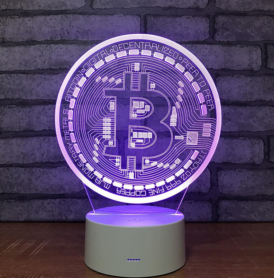 Bitcoin LED Lampe Visual Nachtlicht RGB Multicolor