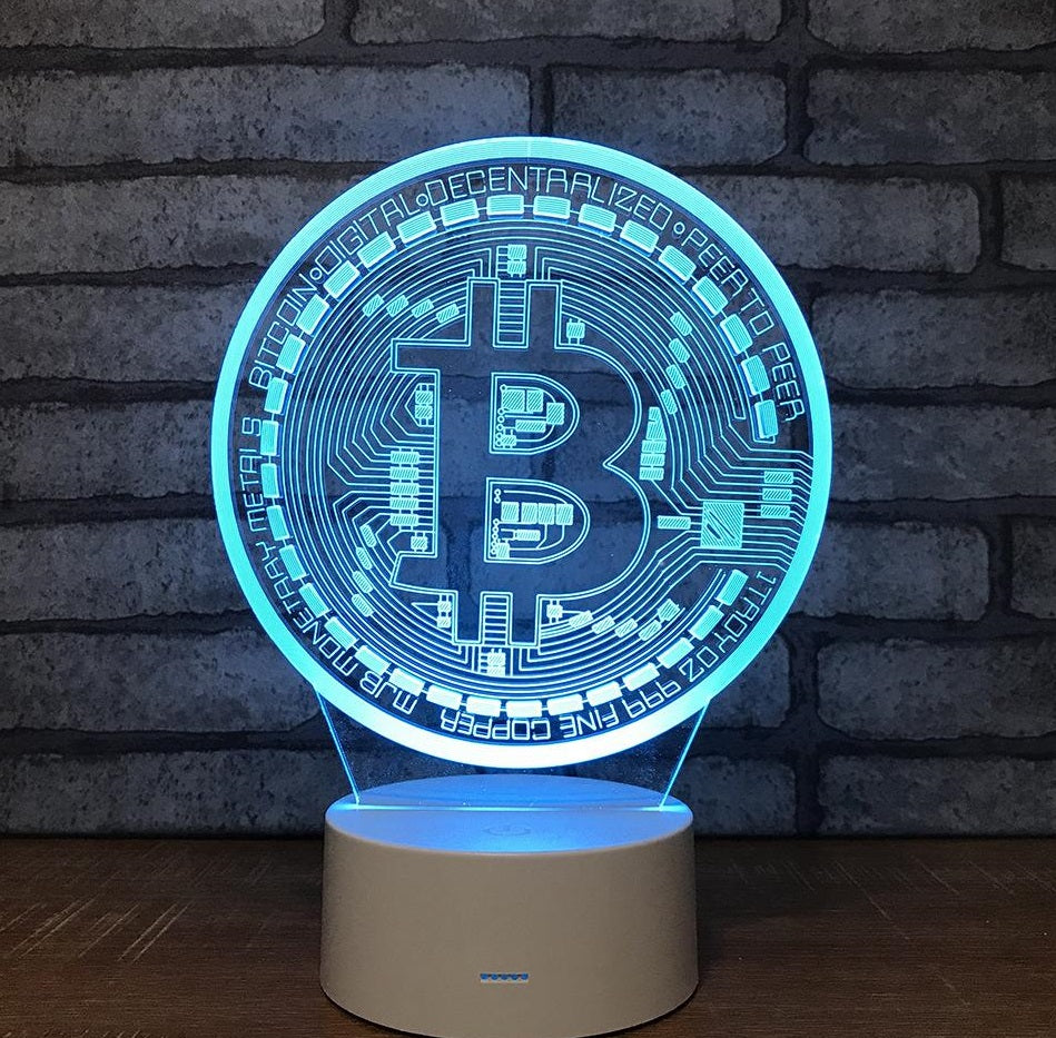 Bitcoin LED Lampe Visual Nachtlicht RGB Multicolor